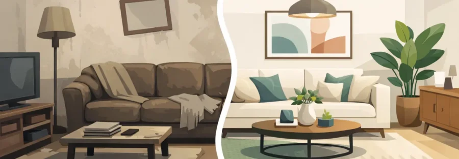 Living Room Makeover Before and After Ideas