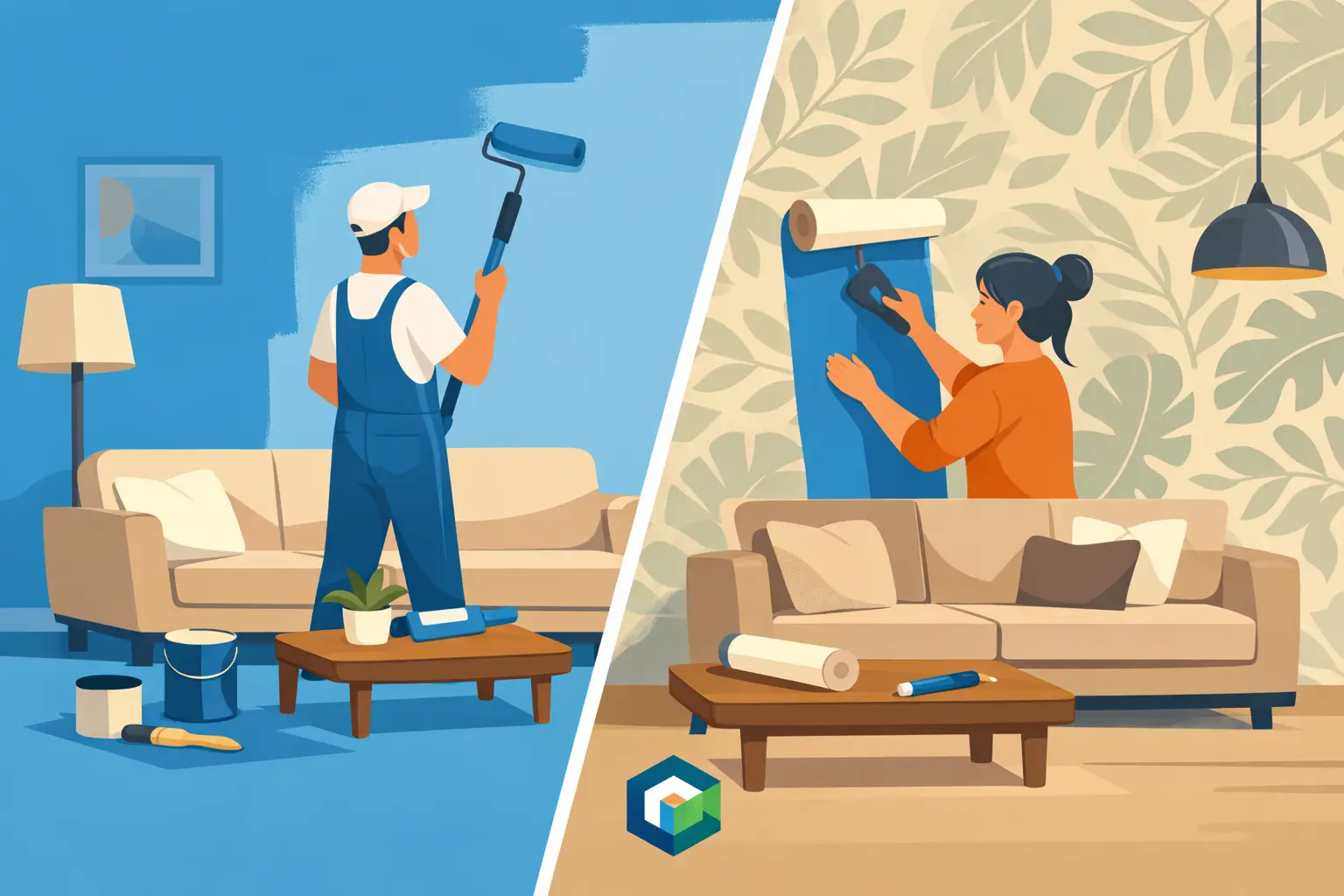 Painting vs Wallpaper for Living Room